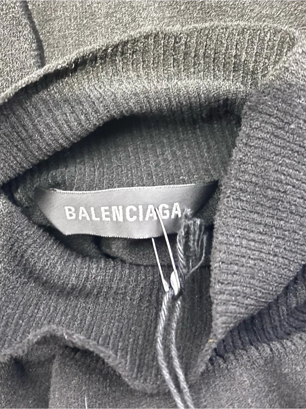 Balenciaga Black Turtleneck with Integrated Glove Sleeves